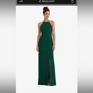 Dessy high neck trumpet halter dress